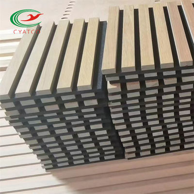 Ξύλινη υγιής ακουστική επιτροπή 2400x600mm πολυεστέρα μόνωση θερμότητας